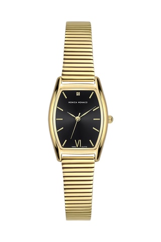 Reloj de cuarzo de acero y diamante