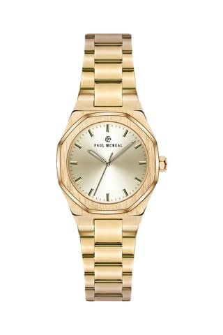 Reloj de cuarzo de acero - Dorado