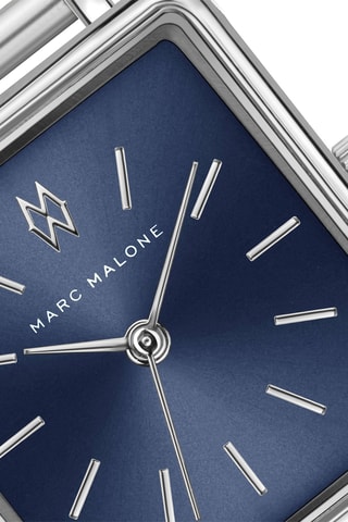 Reloj de cuarzo de acero - Plateado y azul - Marc Malone