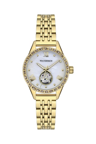 Reloj automático de acero - Dorado y blanco