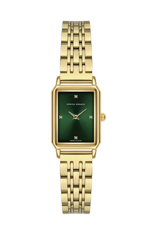 Reloj de cuarzo de acero y diamantes