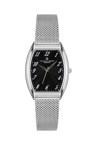 Reloj de cuarzo de acero - Plateado y negro - Frederic Graff