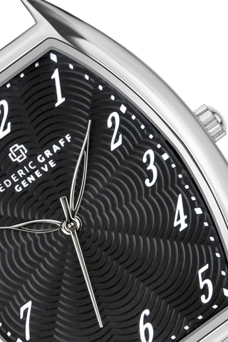 Reloj de cuarzo de acero - Plateado y negro - Frederic Graff