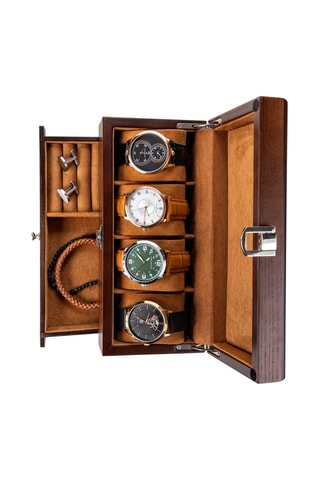 Estuche para joyas y relojes de madera - Marrón - Somm