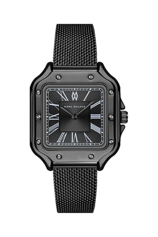 Reloj de cuarzo de acero - Negro - Marc Malone