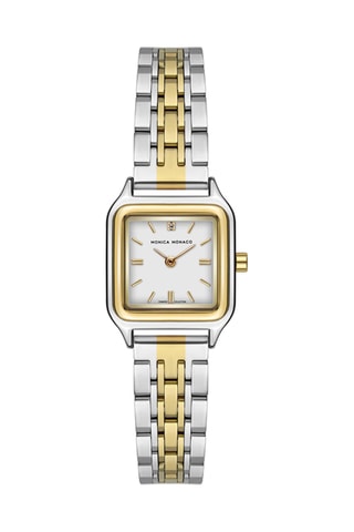 Reloj de cuarzo de acero y diamante