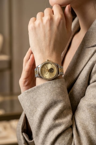 Reloj automático de acero - Plateado y dorado