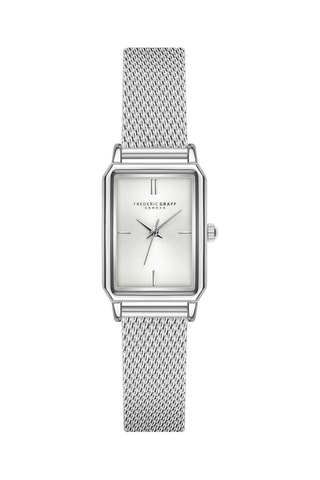 Reloj de cuarzo de acero - Plateado y blanco - Frederic Graff