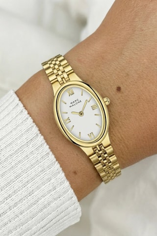 Reloj de cuarzo de acero - Dorado y blanco