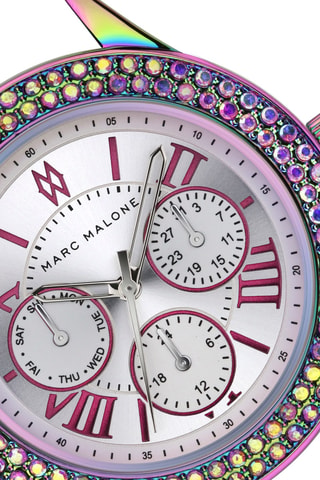 Reloj de cuarzo de piel - Cronógrafo - Gris y multicolor