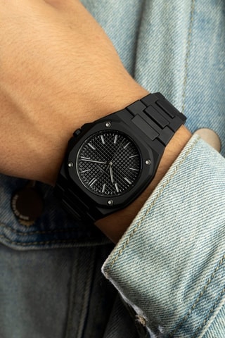 Reloj de cuarzo de policarbonato - Negro