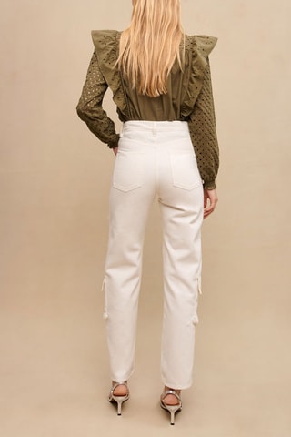 Pantalon taille haute - Blanc 