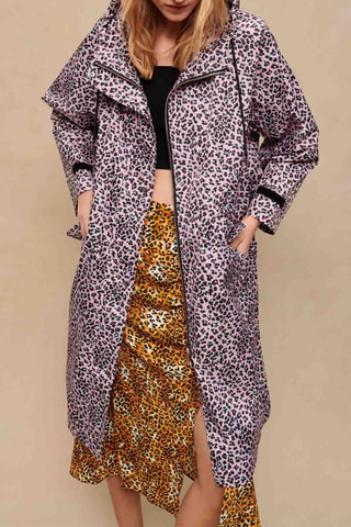 Trench à capuche - Rose et noir