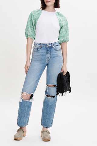Top - Blanc et vert