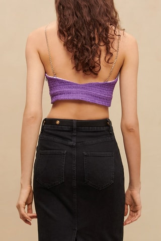 Crop top en tweed - Violet