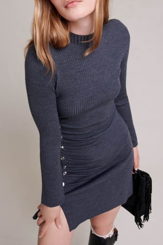 Robe pull en laine - Gris foncé