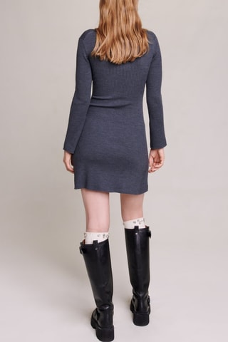 Robe pull en laine - Gris foncé