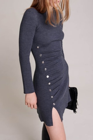 Robe pull en laine - Gris foncé