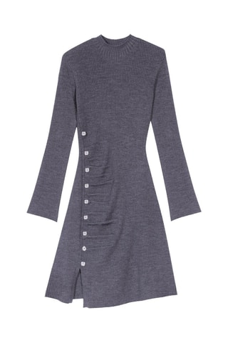 Robe pull en laine - Gris foncé