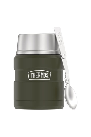 Porte-aliments isotherme compact et cuillère en acier inoxydable King - 47 cl