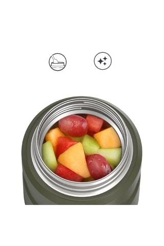 Porte-aliments isotherme compact et cuillère en acier inoxydable King - 47 cl
