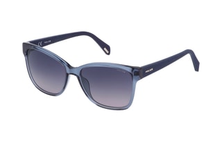 Lunettes de soleil femme - Catégorie 2 - Police - Bleu et argenté