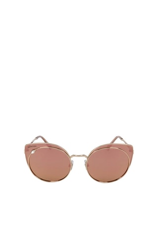 Lunettes de soleil femme ornées de cristaux Swarovski - Verres effet miroir - Catégorie 2 - Swarovski - Rose et doré
