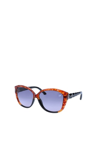 Lunettes de soleil femme ornées de cristaux Swarovski - Catégorie 2 - Swarovski - Noir et marron