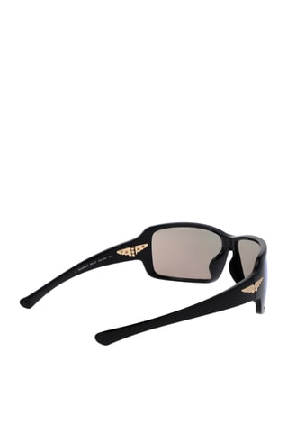 Lunettes de soleil homme - Verres effet miroir - Catégorie 2 - Police - Noir