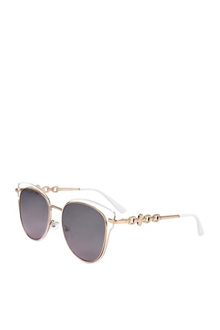 Lunettes de soleil femme - Catégorie 3 - Guess - Blanc, rose, doré et gris