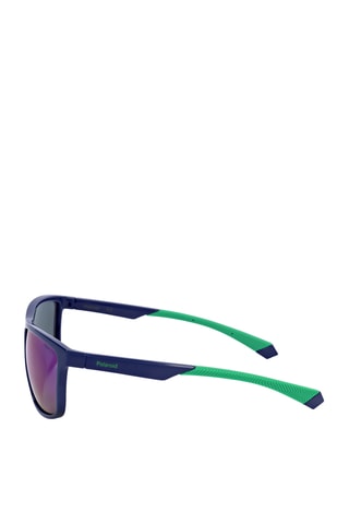 Lunettes de soleil polarisées homme - Verres effet miroir - Catégorie 3 - Polaroid Sport - Bleu