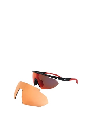 Lunettes de soleil homme - Verres effet miroir - Catégorie 3 - Adidas Sport - Noir et rouge