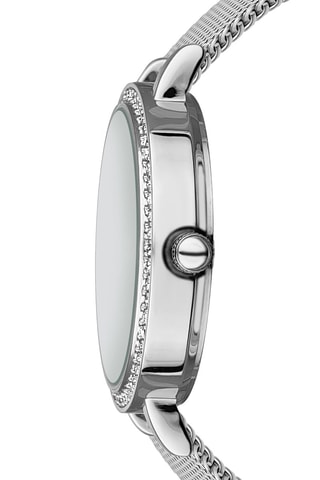 Orologio al quarzo in acciaio, madreperla e zirconi Symphony