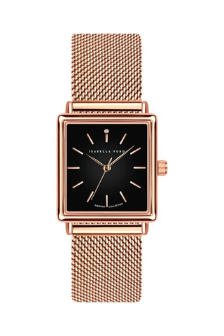 Cofanetto orologio al quarzo in acciaio e diamante e orecchini Patricia