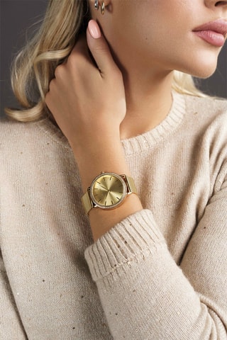 Orologio al quarzo in acciaio Marbella - Dorato 