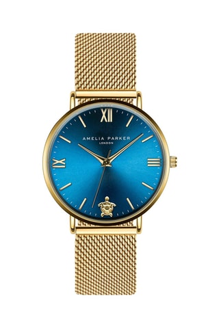 Orologio al quarzo in acciaio Meeru Island - Dorato e blu