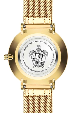 Orologio al quarzo in acciaio Meeru Island - Dorato e blu