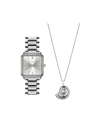 Cofanetto orologio al quarzo e collana Plaza