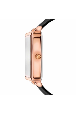 Orologio al quarzo in pelle Joyful Journey - Nero e dorato rosa
