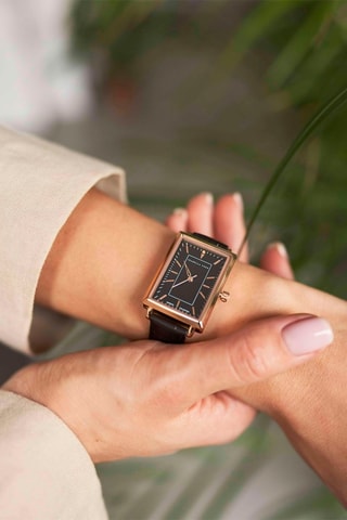 Orologio al quarzo in pelle e diamante Odette