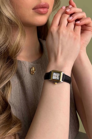 Orologio al quarzo in vera pelle Vivienne - Nero e dorato