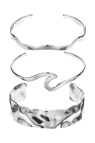 3 bracciali bangle Wavelle - Argentato