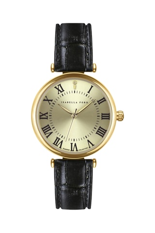 Orologio al quarzo in pelle Julienne - Nero e dorato