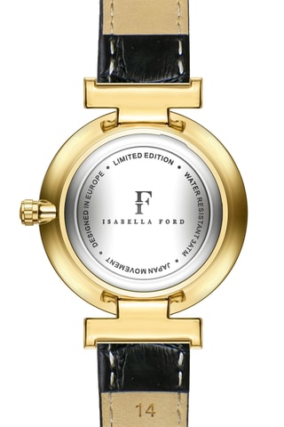 Orologio al quarzo in pelle Julienne - Nero e dorato