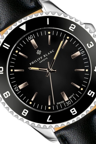 Cofanetto orologio al quarzo in pelle e bracciale in pelle