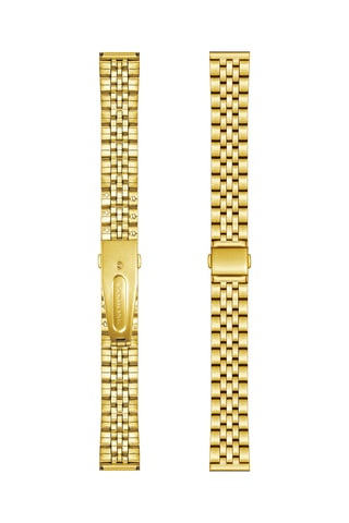 Orologio al quarzo in pelle, placcato Ion argento e diamante Olympe