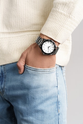 Cofanetto orologio al quarzo in pelle e bracciale Munich