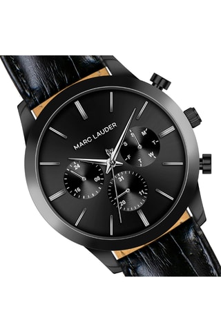 Cofanetto orologio al quarzo in pelle e bracciale in pelle London