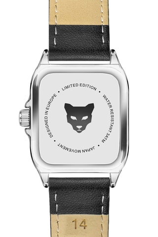 Orologio al quarzo in vera pelle Nira - Nero e argentato