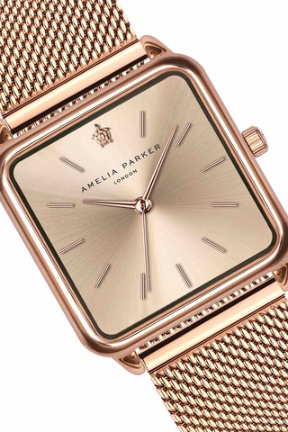 Cofanetto orologio al quarzo in acciaio e bracciale in cristalli Plaza